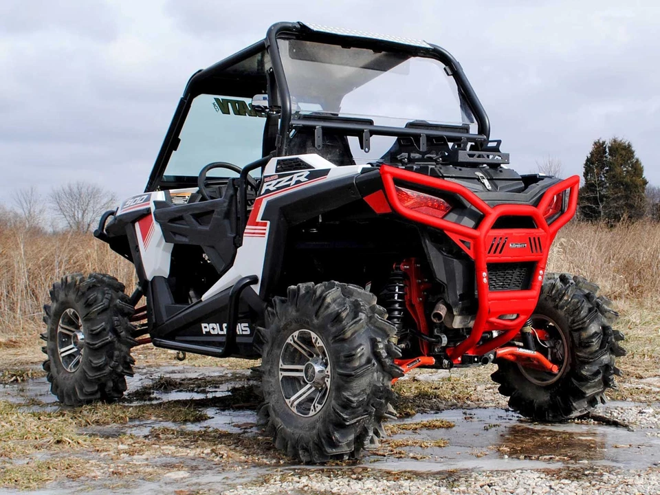 SuperATV Heavy Duty Rear Bumper for Polaris RZR 900 / S 900 (2015-2020) - Red - Image 2 of 4