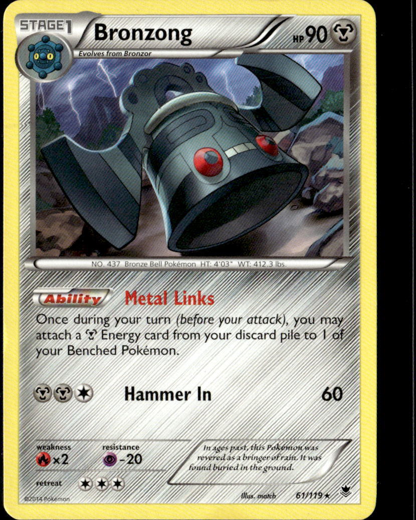 Pokemon Bronzong 61/119 Phantom Forces Non Holo Rare 2 Card Lot
