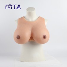 IVITA 11XL Breast Form Transvestism Male Vest Style Fake Boobs For Crossdresser
