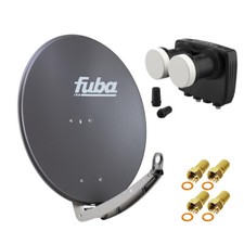 Sat Anlage 2 Satelliten Astra/Hotbird -2 Teilnehmer- Satellitenschüssel 80cm Alu