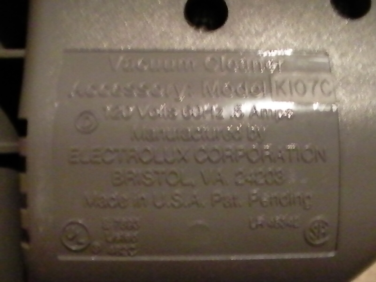 Electrolux Sidekick II2Upholstery Stairs Vacuum Cleaner K107C w