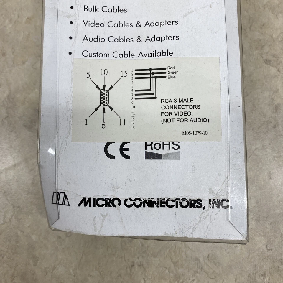 SVGA/VGA TO 3 RCA  RGB Monitor Cable 10FT New - Image 4 of 4