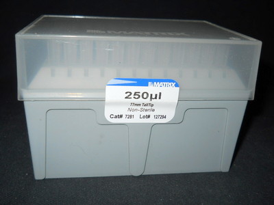 (96) Thermo 250µL Non-Sterile Matrix 77mm Tall Tip Pipette Tips, 7281