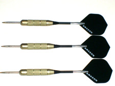 Steel Tip Darts, Used 21 Gram Brass, with New Alum Spin Shafts Flights 2786