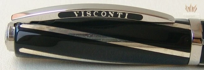 VISCONTI DIVINA BOLÍGRAFO NEGRO CON RIBETE PLATEADO MAGNÍFICO Y ESPLÉNDIDO!! Foto 4 de 4
