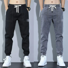 Men's Stretch Jeans Classic Denim Work Pants Elastic Waist Casual Trousers Gift