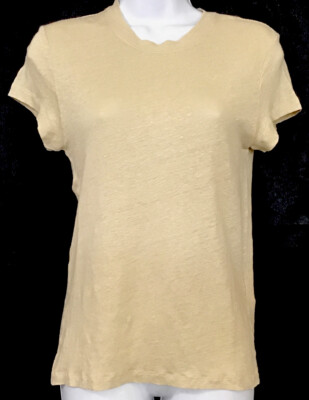 Iro Linen Third T-Shirt Beige Crewneck Short Sleeve Knit Size XS