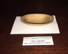 MINIATURE DOLLHOUSE 1:12 SCALE CARVED WOOD OVAL BOWL -  SIR THOMAS THUMB - 721