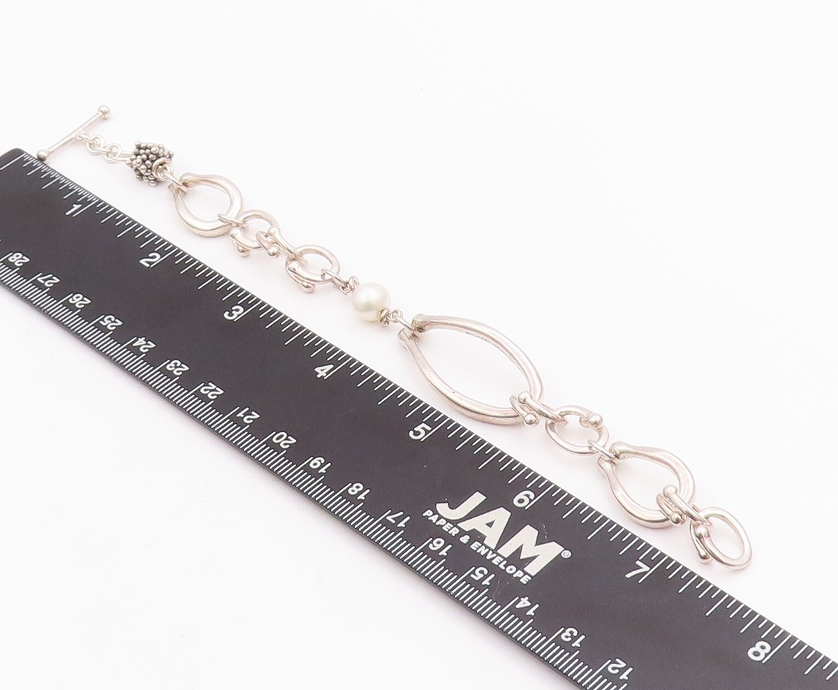 Bracelet HMK En Argent Sterling 925 - Longueur 17cm, 15.7g, Vintage, Très Bon état