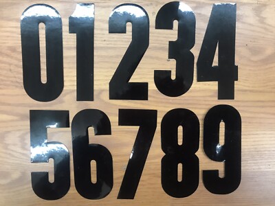 Motocross Numbers 6'' inch Black 0 1 2 3 4 5 6 7 8 9 Vintage MX AHRMA Free Ship