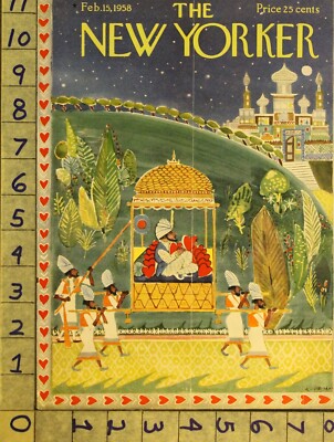 1958 NEW YORKER VINTAGE COVER KOVARSKY VALENTINE HOLIDAY ARABIAN LOVE NYI44