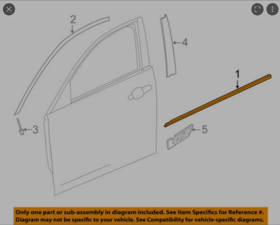 Cadillac ATS 2013-2018 panel de puerta del lado del pasajero delantero derecho moldura de cinturón OEM Foto 2 de 2