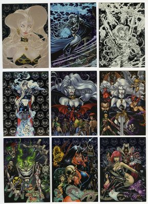 LADY DEATH Covenant TRADING CARDS, Silver Etch FOIL INSERT Set (9