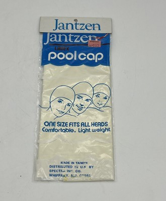 Vintage Jantzen Pool Swimming Latex Swim Cap White Adult One Size Taiwan NOS