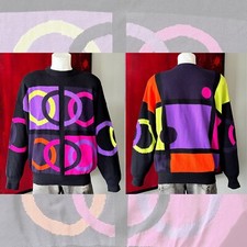 1990s GIANNI VERSACE wool sweater Circles & Squares pattern size IT 52