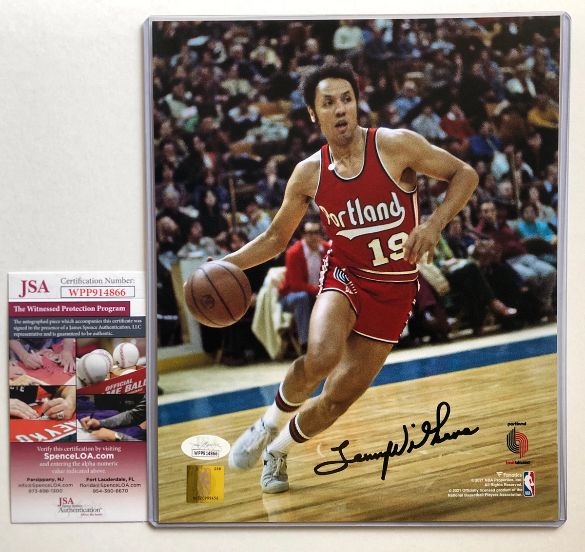 Lenny Wilkens autographed signed 8x10 photo NBA Port Land Trail Blazers JSA COA