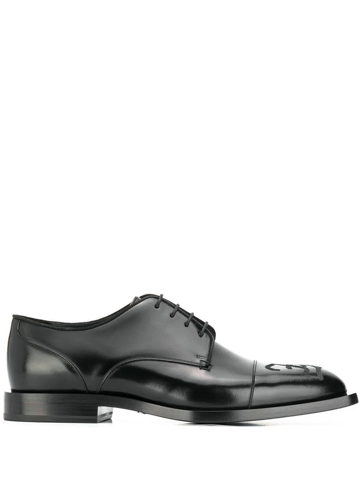 100% AUTÉNTICO NUEVO HOMBRE FENDI KARLIGRAPHY PASARELA NEGRO OXFORD/DERBY REINO UNIDO 10/EE. UU. 11 Foto 2 de 4