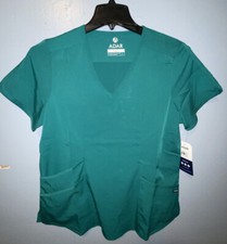 Adar Pro Scrubs For Women - Tailored V-Neck Scrub Top Large Green