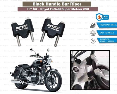 Black Handle Bar Riser ''Fit For Royal Enfield Super Meteor 650''