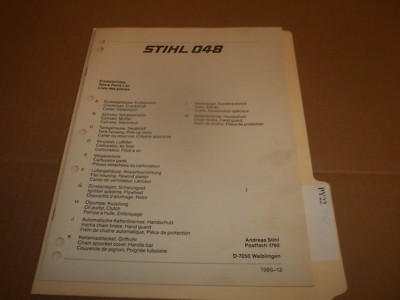 #ad PY22 Stihl Parts Manual 048 $19.99
