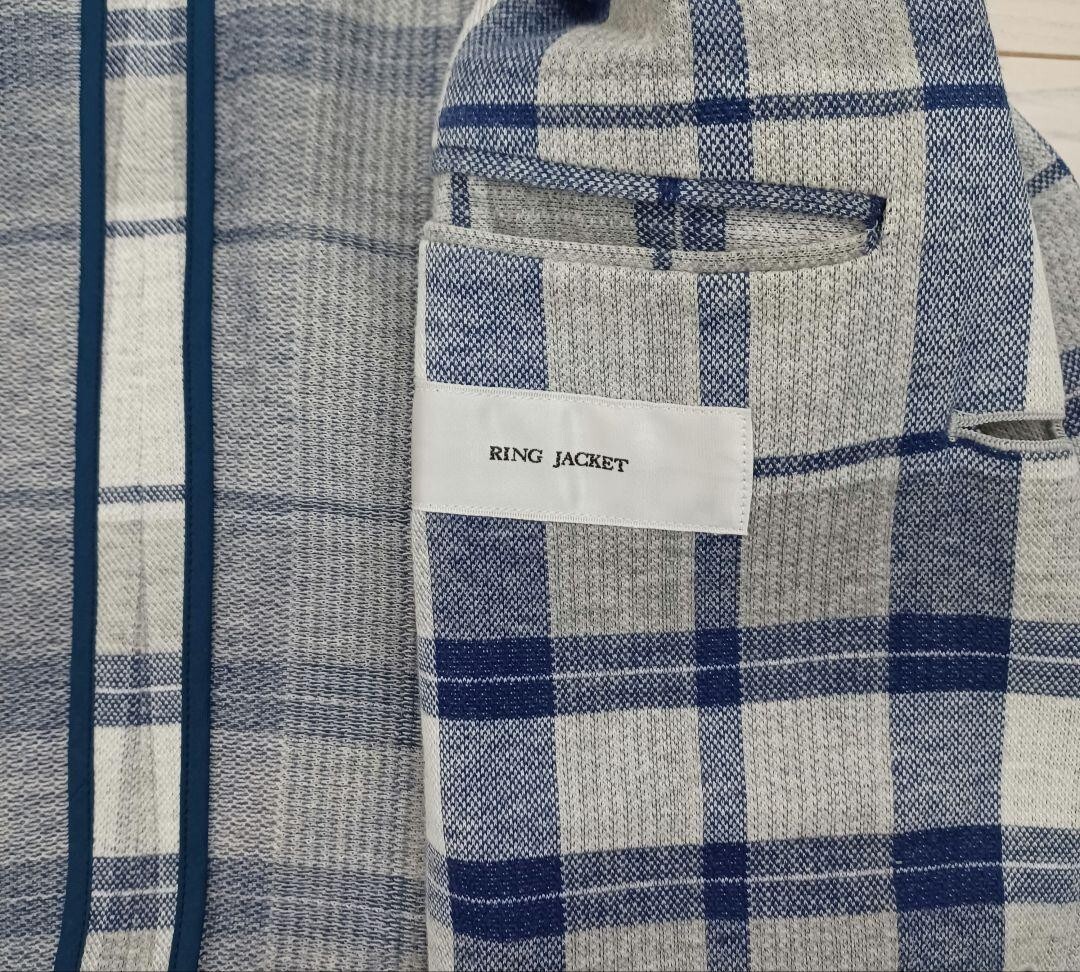 Ring Jacket Men's Checked Jacket Cleaned cotton M… - image 7
