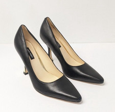 Nine West Vylot Pointy Toe Pumps, Black Leather, Women's 8