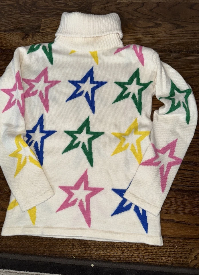 Perfect Moment Crema Estrella Polvo Lana Merino Cuello Alto Talla Y10 $310 Difícil de Encontrar Usado en Excelente Condición Foto 2 de 2