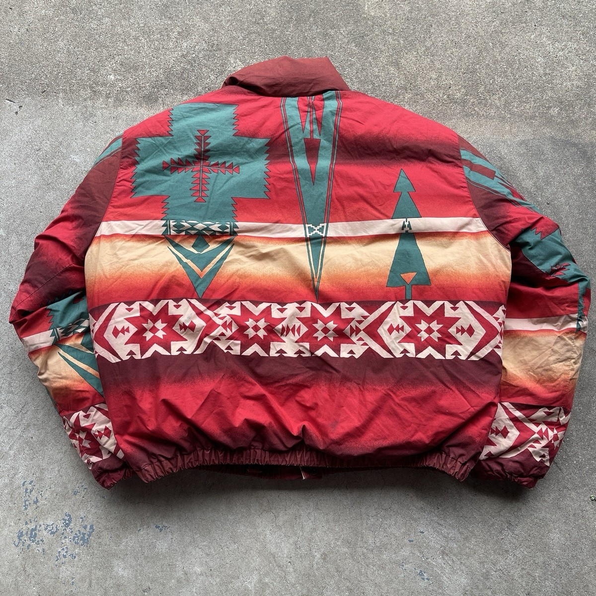 Vintage Polo Country Fireball Native Navajo Down Puffer Jacket