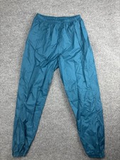 Vintage 90s Nike Track Pants Womens 16 Teal Windbreaker Nylon Zip Pockets