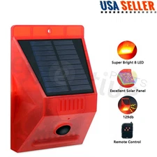 Solar Alarm LED Light Solar Strobe Light Wireless Motion Sensor Detector Outdoor