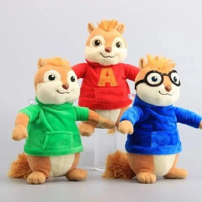 3Pcs Alvin and the Chipmunks Plush Toys Set Cute 20CM Stuffed Gift USA