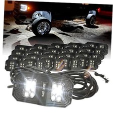 20 Pods White Rock Lights   Quick Connect, 18 Wide-Angle Chips, 5M 20Pcs white