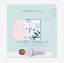 Aden  Anais Essentials Easy Swaddle Wrap Swaddle Flower Bloom 0-3 Months 3pk