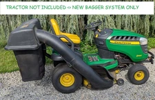 NEW JOHN DEERE 42" TWIN BAGGER FOR 100 SERIES TRACTORS BUC10286 W/SLIDE IN BAGS