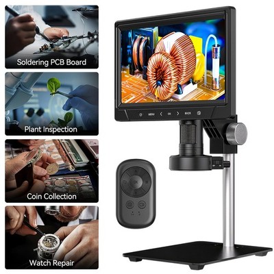 10.1'' LCD Digital Coin Microscope 1200X Magnifier & 30 LED Lights for PC MacBook