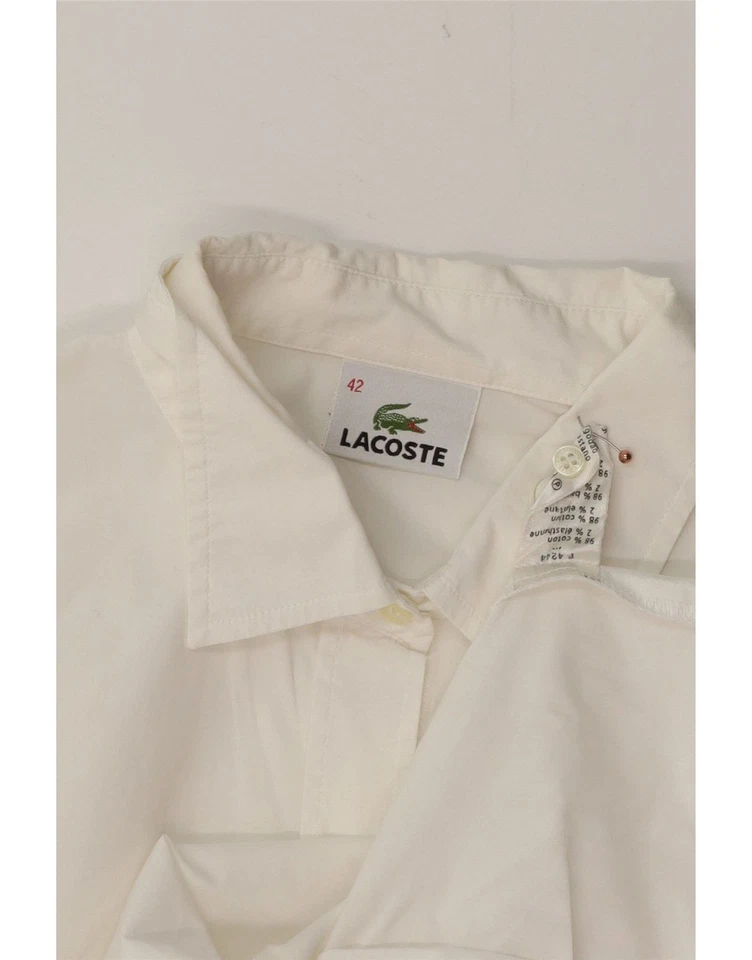 Camisa mujer LACOSTE talla 42 mediana blanca algodón AL08 Foto 3 de 3