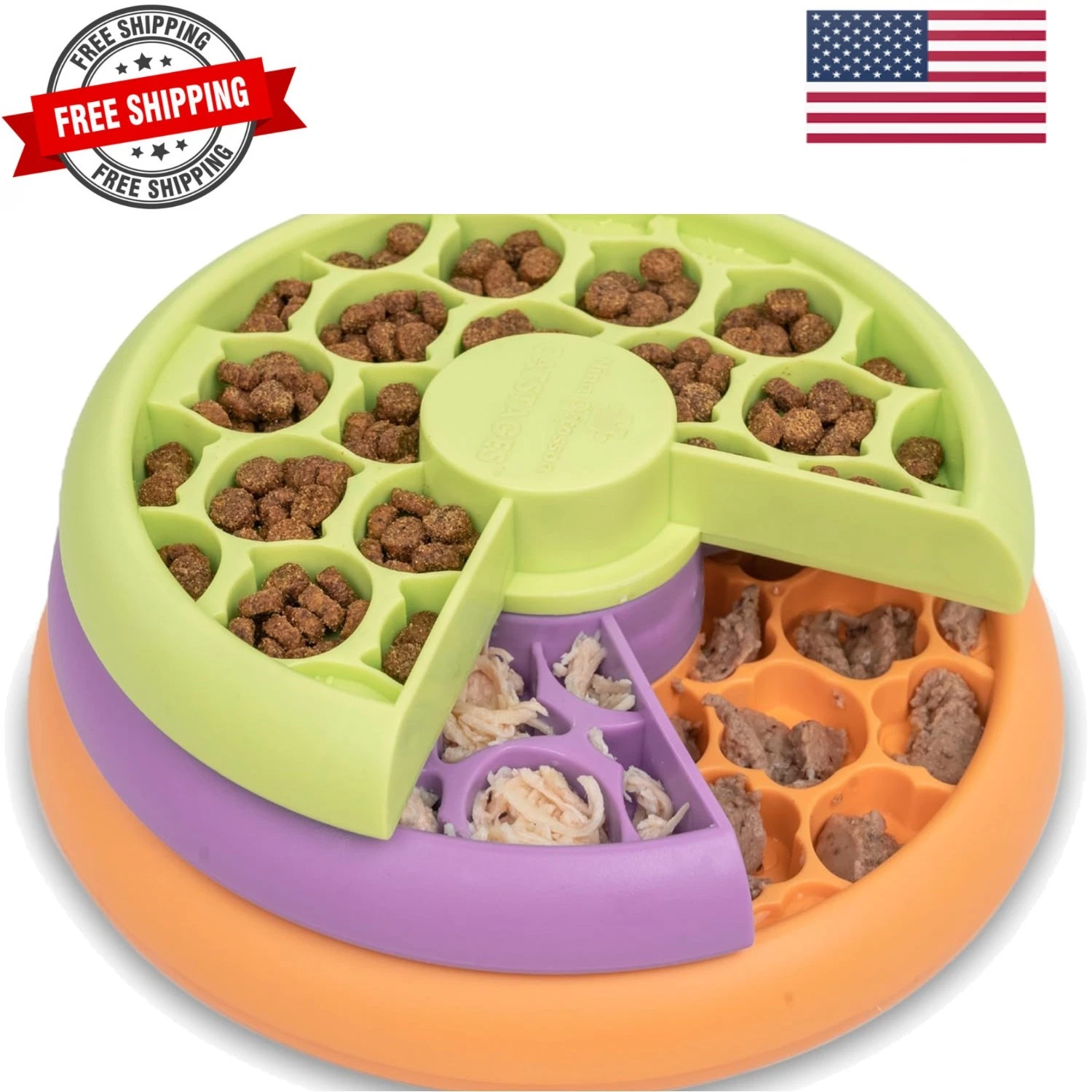 Kitty Lickin' Layers Interactive Cat Slow Feeder Treat Puzzle Toy, Dry or Wet...