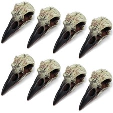 Geetery 8 Pcs Halloween Raven Skull Figurine Gothic Home Decor,2.36 Inch Ha...