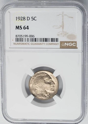 1928-D Buffalo Nickel 5c MS64 NGC 950854-8