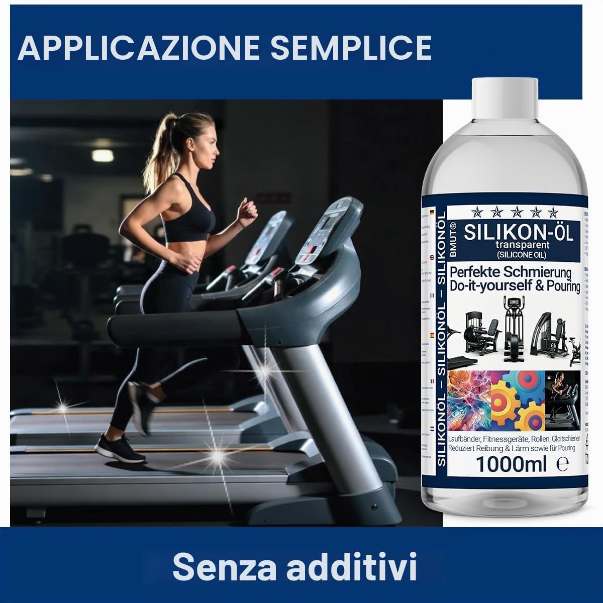 1000ml di olio siliconico puro al 100% per tapis roulant lubrificante per tapis foto 4