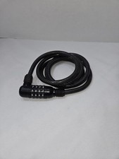 4 Digit Combination Cable Lock - 5-foot-Long Coiled Cable Security Lock Unmarked