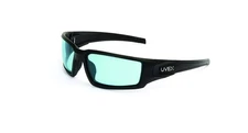 Honeywell Uvex Hypershock Safety Glasses, Black Frame with Sct-Blue Lens & Hydro