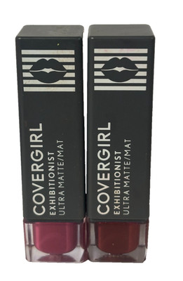 2x COVERGIRL Exhibitionist Ultra-Matte Lipstick, #690 Soloist & #650 Provocateur