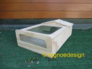 CASETTA PER TARTARUGHE DI TERRA CON TERRARIO E RETE 60x40x20