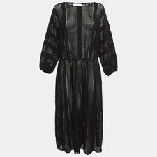 Zimmermann Black Patterned Knit Maxi Dress M