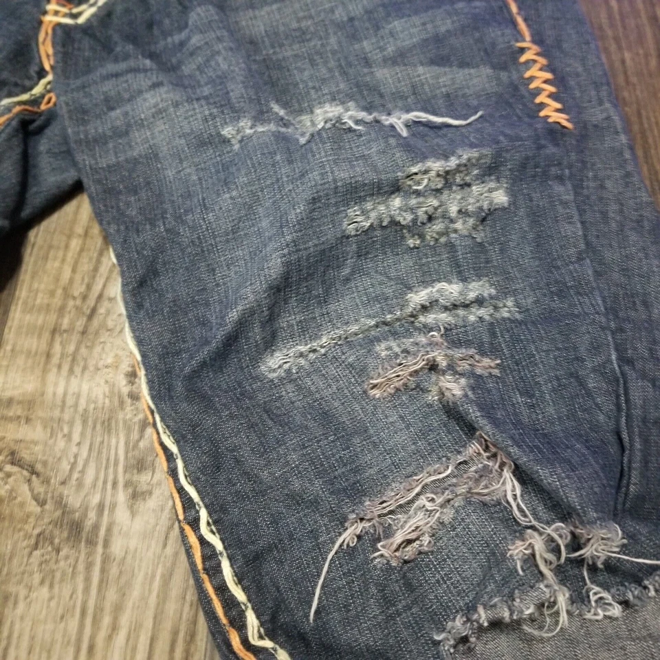 Laguna Beach Jean Co (botones de calavera) TALLA 40x15 corte de mezclilla para hombre Y2k Foto 3 de 4