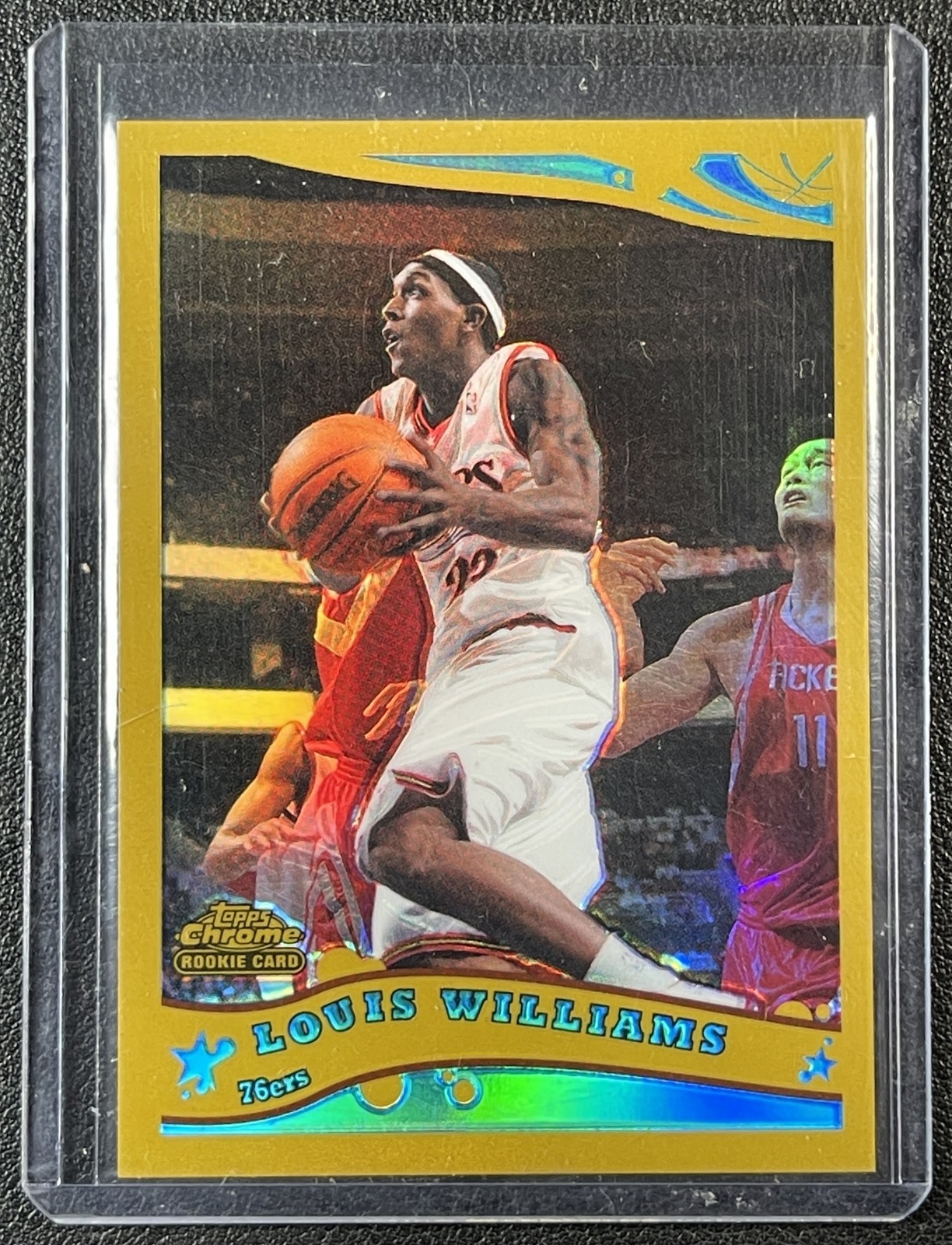 LOUIS WILLIAMS 2005-06 TOPPS CHROME #213 ROOKIE GOLD REFRACTOR RC 82/99 76ERS