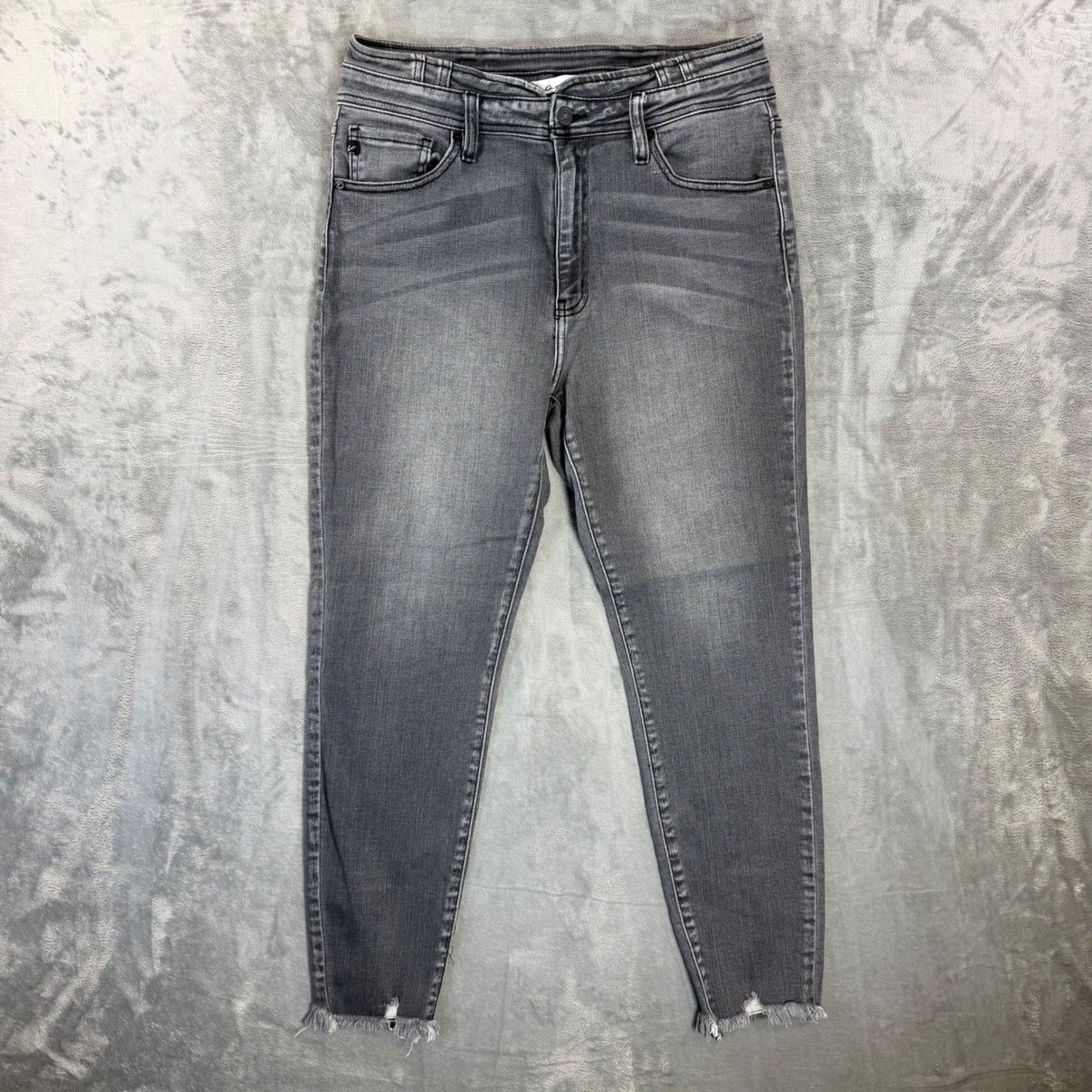 KanCan Skinny Jeans Women's Size 30 Gray Frayed Hem Denim-image