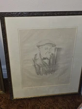 French Artist Paul Cezanne Original Lithograph Self-portrait