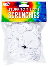Tulip Scrunchies 4 Pack Tie Dye Accessory, 4 Count Pack of 1 , White